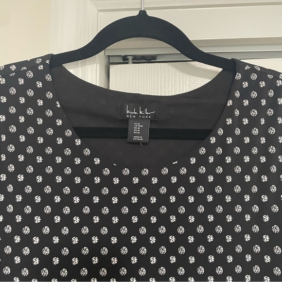 Nicole Miller New York Black White Dress Long Sleeve Size Medium - Picture 5 of 10